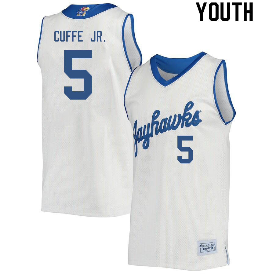 Youth #5 Kyle Cuffe Jr. Kansas Jayhawks College Basketball Jerseys Sale-Retro - Click Image to Close